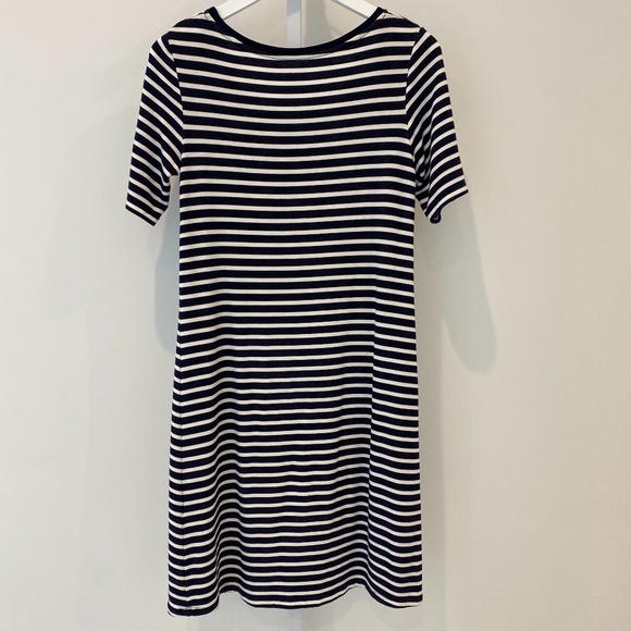 MAJESTIC PARIS FOR NEIMAN MARCUS MARINE MILK STRIPED DRESS SIZE 1 / XS - Picture 4 of 16